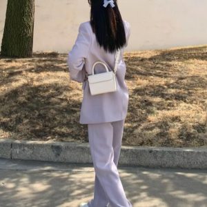 Women's Loose Korean-Style Blazer Suit Set for Autumn 2025, Casual Professional Fashion Wear