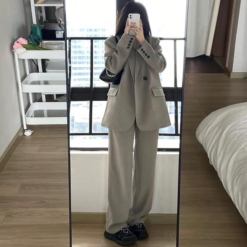 Women's Loose Korean-Style Blazer Suit Set for Autumn 2025, Casual Professional Fashion Wear