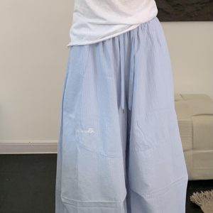 Women’s Loose Straight Wide-Leg Striped Casual Sports Pants - Summer Dance Jazz Pants in American Work Style