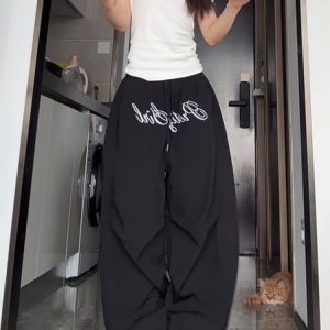 Women's Loose Wide-Leg Casual Pants - Hip-Hop Retro Jazz Dance Trousers for Y2K Style