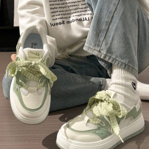 Women's Mesh Breathable Thick-Soled Board Shoes - 2025 Summer Trendy Versatile White Sneakers for Casual Style