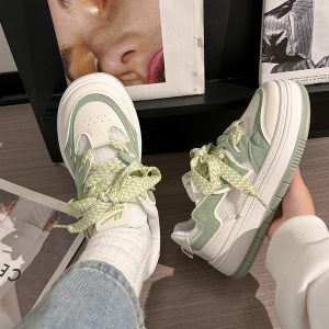 Women's Mesh Breathable Thick-Soled Board Shoes - 2025 Summer Trendy Versatile White Sneakers for Casual Style