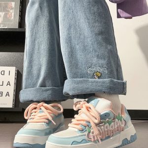 Women's Mesh Dopamine Board Shoes with Ice Cream Sole - Breathable Soft Bottom Sports Shoes for Summer Fun