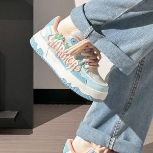 Women's Mesh Dopamine Board Shoes with Ice Cream Sole - Breathable Soft Bottom Sports Shoes for Summer Fun