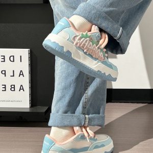 Women's Mesh Dopamine Board Shoes with Ice Cream Sole - Breathable Soft Bottom Sports Shoes for Summer Fun