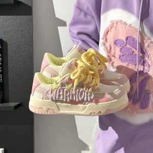 Women's Mesh Dopamine Board Shoes with Ice Cream Sole - Breathable Soft Bottom Sports Shoes for Summer Fun