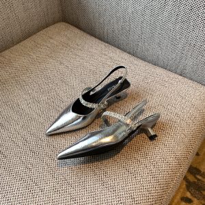 Women's Mid-Heel Open-Toe Sandals - 2025 Summer One-Strap Backless Design for Skirts - Trendy Fashion Footwear