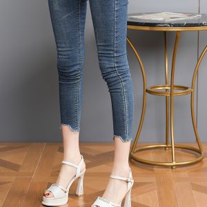 Women's One-Strap Peep-Toe High Heels Summer 2025 Chunky Platform Sandals 10CM - Stylish Party Footwear