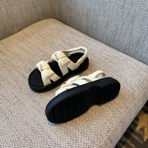 Women's Open-Toe Sandals 2025 Summer Korean Style Sweet Bow Thick-Soled Roman Shoes