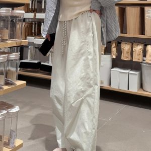 Women's Plus Size 3/4 Balloon Pants - Slimming Loose Wide Leg Casual Trousers in Japanese Style for Short Individuals