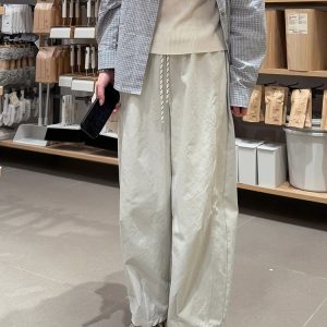 Women's Plus Size 3/4 Balloon Pants - Slimming Loose Wide Leg Casual Trousers in Japanese Style for Short Individuals