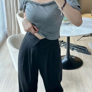 Women's Plus Size High-Waisted Wide-Leg Casual Long Pants - Stylish Versatile Design for Early Autumn Fashion