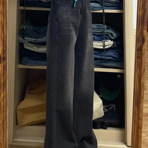 Women's Plus Size Loose Straight Leg Jeans for Short Girls - 2025 BF Style Lazy Slim Wide Leg Pants for Y2K Fashion