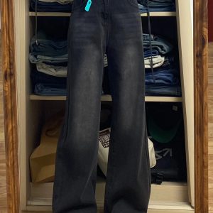 Women's Plus Size Loose Straight Leg Jeans for Short Girls - 2025 BF Style Lazy Slim Wide Leg Pants for Y2K Fashion