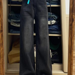 Women's Plus Size Loose Straight Leg Jeans for Short Girls - 2025 BF Style Lazy Slim Wide Leg Pants for Y2K Fashion