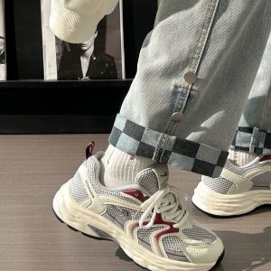 Women's Retro Chunky Dad Shoes - 2025 Summer Mesh Breathable Casual Sports Footwear with Soft Sole