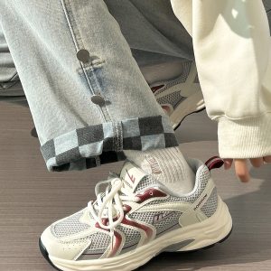 Women's Retro Chunky Dad Shoes - 2025 Summer Mesh Breathable Casual Sports Footwear with Soft Sole