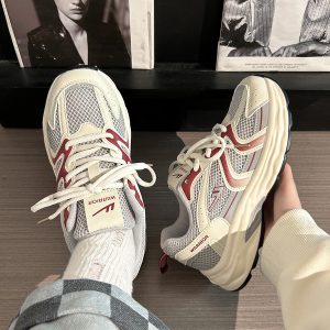 Women's Retro Chunky Dad Shoes - 2025 Summer Mesh Breathable Casual Sports Footwear with Soft Sole