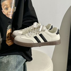 Women's Retro Hong Kong Style Board Shoes - Soft Sole, Breathable Design for Spring Summer, Trendy Niche Training Sneakers