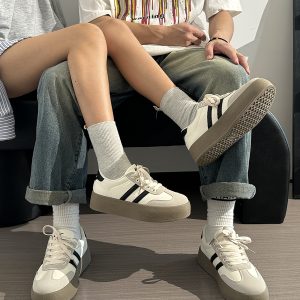 Women's Retro Hong Kong Style Board Shoes - Soft Sole, Breathable Design for Spring Summer, Trendy Niche Training Sneakers
