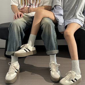 Women's Retro Hong Kong Style Board Shoes - Soft Sole, Breathable Design for Spring Summer, Trendy Niche Training Sneakers