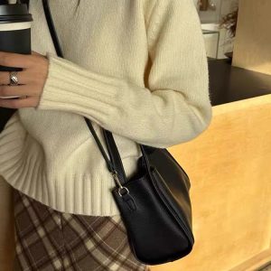 Women's Retro Textured Tote Bag 2024 | Fashionable Commuting Shoulder & Crossbody Bucket Handbag