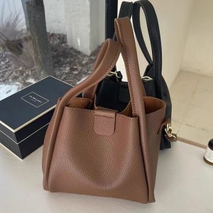 Women's Retro Textured Tote Bag 2024 | Fashionable Commuting Shoulder & Crossbody Bucket Handbag