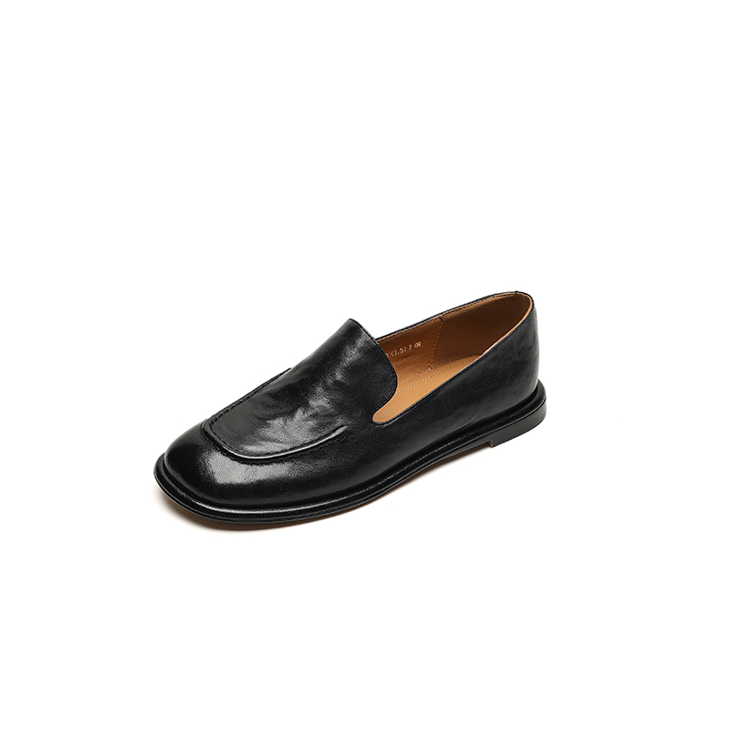 Women's Sheepskin Melard Flat Loafers - Stylish Spring/Summer 2025 Leather Shoes, Sizes 41-43, Perfect for Casual Outings