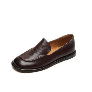 Women's Sheepskin Melard Flat Loafers - Stylish Spring/Summer 2025 Leather Shoes, Sizes 41-43, Perfect for Casual Outings