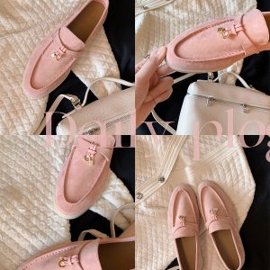 Women's Sheepskin Tassel Lock Loafers - Flat Slip-On Cashmere Flats for Versatile Everyday Style
