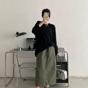 Women's Sheer Long Sleeve Sun Protection T-Shirt - Loose Fit Transparent Cover-Up with Grapefruit Print for Airy Comfort