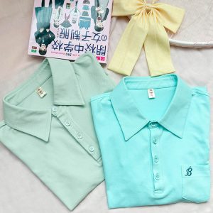 Women's Short Sleeve Embroidered Polo Shirt - Pudding Bear JK Uniform Style for Summer 2025, Cute and Trendy Fashion