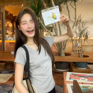 Women’s Slim-Fit Pure Cotton Short Sleeve T-Shirt - Summer 2025 Niche Design, Casual Style Top