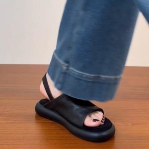 Women's Soft Comfortable Flat Open-Toe Sandals in Top Layer Cowhide - 2025 Summer Casual Footwear