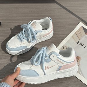 Women's Soft Leather Little White Sneakers - Breathable Candy Color Sports Shoes for Spring/Summer 2025 - Trendy and Comfortable Fashion Footwear