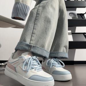 Women's Soft Leather Little White Sneakers - Breathable Candy Color Sports Shoes for Spring/Summer 2025 - Trendy and Comfortable Fashion Footwear