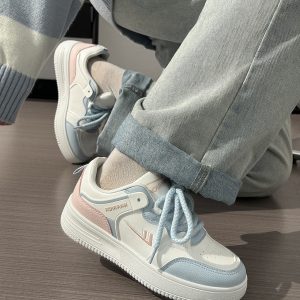 Women's Soft Leather Little White Sneakers - Breathable Candy Color Sports Shoes for Spring/Summer 2025 - Trendy and Comfortable Fashion Footwear