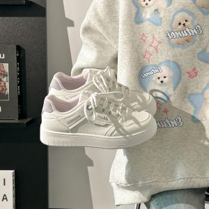 Women's Soft Leather Little White Sneakers - Breathable Candy Color Sports Shoes for Spring/Summer 2025 - Trendy and Comfortable Fashion Footwear