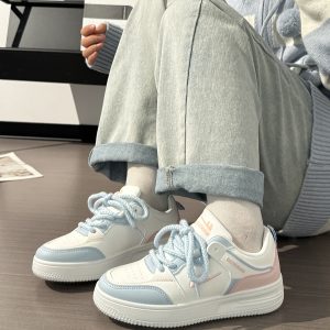 Women's Soft Leather Little White Sneakers - Breathable Candy Color Sports Shoes for Spring/Summer 2025 - Trendy and Comfortable Fashion Footwear