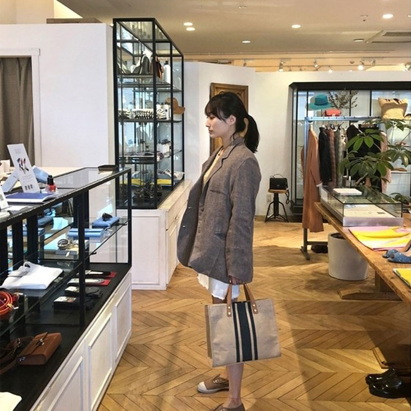 Women's Striped Canvas Briefcase Handheld Crossbody Bag, Minimalist Large Capacity Professional Style for Students and Work