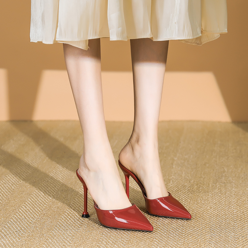 Women's Stylish Pointed Toe High Heel Sandals - Sexy Thin Heels, Slip-On Design, Summer 2025, Large Sizes Available