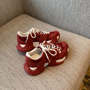 Women's Suede Leather Mesh Dad Shoes, 2025 Thick-Soled Breathable Sports Casual Sneakers, Trendy Y2K Style Footwear