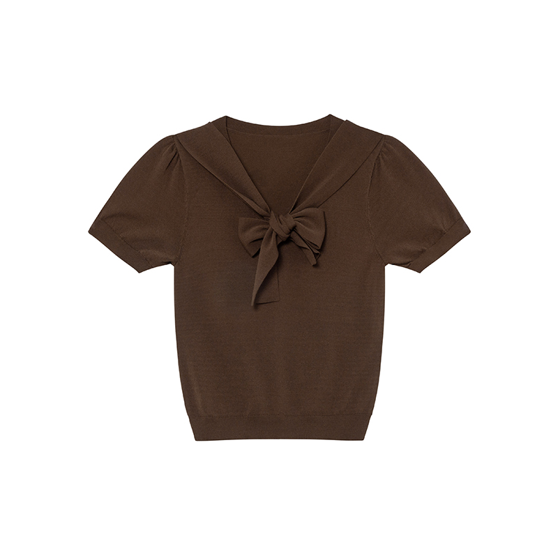 Women's Summer 2025 Irregular Flowing Tie-Knit V-Neck Short Sleeve T-Shirt - Trendy French Style