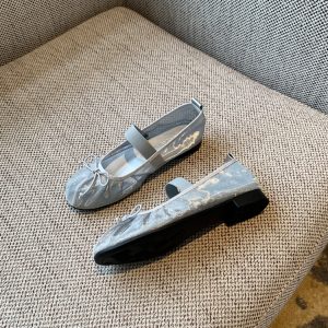 Women's Summer 2025 Mary Jane Shoes - Bowknot, Mesh, Flat, Square Toe, Shallow Mouth, National Style, Trendy Footwear