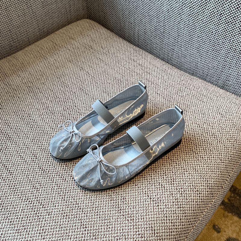 Women's Summer 2025 Mary Jane Shoes - Bowknot, Mesh, Flat, Square Toe, Shallow Mouth, National Style, Trendy Footwear