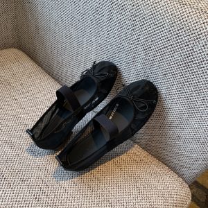 Women's Summer 2025 Mary Jane Shoes - Bowknot, Mesh, Flat, Square Toe, Shallow Mouth, National Style, Trendy Footwear