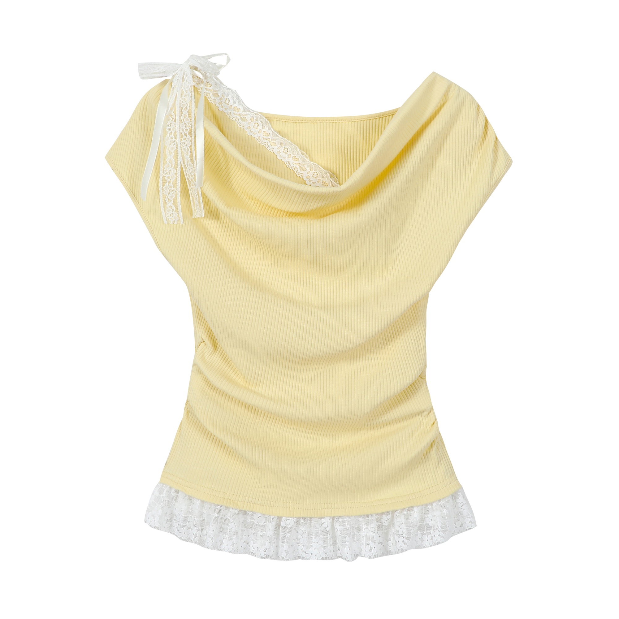 Women's Summer Apricot Color Short Sleeve Faux Two-Piece Waist-Cinched T-Shirt - Stylish Unique Design for a Chic Look Women's Summer Apricot Color Short Sleeve Faux Two-Piece Waist-Cinched T-Shirt - Stylish Unique Design for a Chic Look