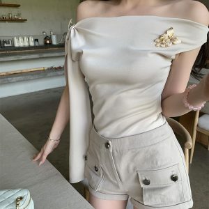 Women's Summer Cargo Shorts - Vintage American Style Mid-Waist Slim Fit Casual Pants for Hot Girl Aesthetic
