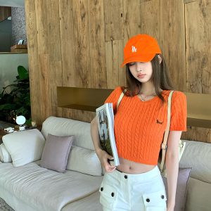 Women's Summer Cargo Shorts - Vintage American Style Mid-Waist Slim Fit Casual Pants for Hot Girl Aesthetic