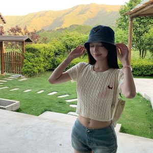 Women's Summer Denim Shorts - Casual Blue Slim Fit Retro American Style Waistless Pants